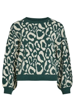 Vila Camisolas-Camisola de malha de viscose estampado Azul