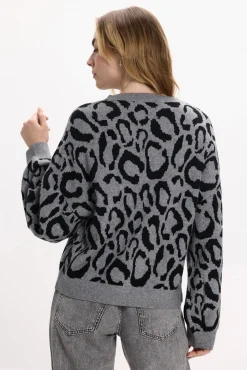 Vila Camisolas-Camisola de malha de viscose estampado Cinzento