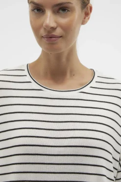 Vero Moda Camisolas-Camisola de malha manga 3/4 Branco