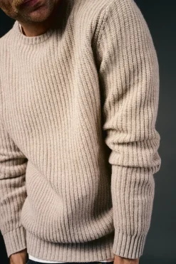 OOTO Camisolas-Camisola de malha pérola de lã Tostado