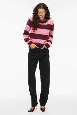 Vila Camisolas-Camisola de malha riscas Roxo