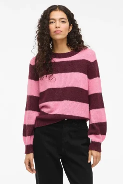 Vila Camisolas-Camisola de malha riscas Roxo