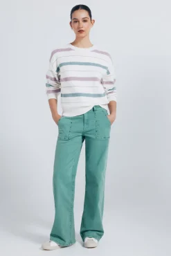 Springfield Camisolas-Camisola de malha riscas lúrex bege