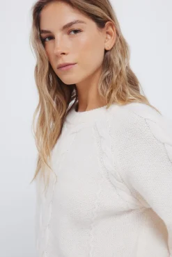 Springfield Camisolas-Camisola de malha trançada vison