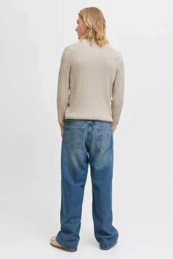 Jack & Jones Camisolas-Camisola de malha trançado cinzento