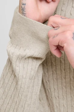 Jack & Jones Camisolas-Camisola de malha trançado cinzento