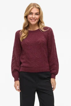 Vila Camisolas-Camisola de malha vazada Roxo