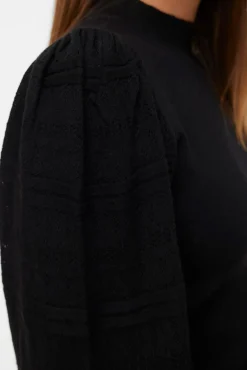 Vero Moda Camisolas-Camisola de manga com efeito de malha Preto