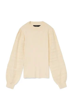 Vero Moda Camisolas-Camisola de manga com efeito de malha Tostado