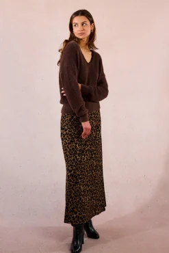 Molly Bracken Camisolas-Camisola de manga comprida com renda em renda Castanho