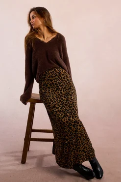 Molly Bracken Camisolas-Camisola de manga comprida com renda em renda Castanho