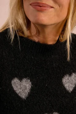 Molly Bracken Camisolas-Camisola de manga comprida com detalhe de coração Preto