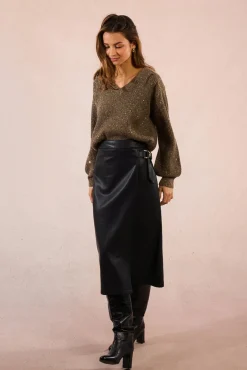 Molly Bracken Camisolas-Camisola de manga comprida com detalhe de miçangas Castanho