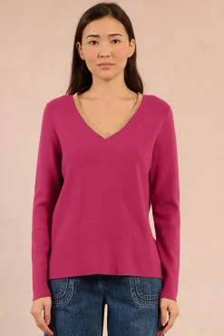 Molly Bracken Camisolas-Camisola de manga comprida com detalhes dourados Roxo