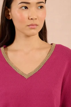 Molly Bracken Camisolas-Camisola de manga comprida com detalhes dourados Roxo