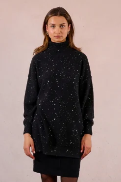 Molly Bracken Camisolas-Camisola de manga comprida com miçangas brilhantes Preto