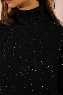 Molly Bracken Camisolas-Camisola de manga comprida com miçangas brilhantes Preto