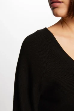 Morgan Camisolas-Camisola de manga comprida com decote em V Preto