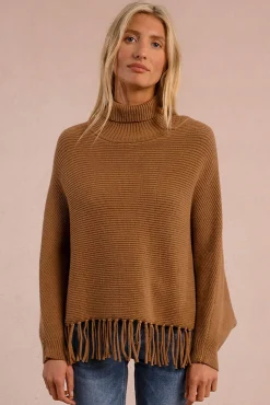 Molly Bracken Camisolas-Camisola de manga comprida com detalhe de franjas Tostado