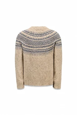 OOTO Camisolas-Camisola de Natal jacquard gola caixa Tostado