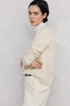 Pedro del Hierro Camisolas-Camisola de oitos com cabo e torcido Beige