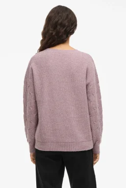 Vila Camisolas-Camisola de oitos com gola redonda Subiu