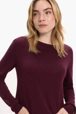 Vila Camisolas-Camisola de viscose com botões nos punhos Roxo