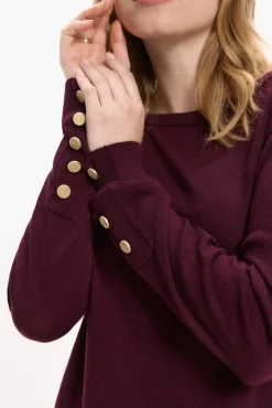 Vila Camisolas-Camisola de viscose com botões nos punhos Roxo