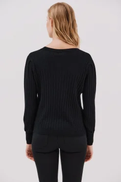 Cortefiel Camisolas-Camisola em bico botões Preto