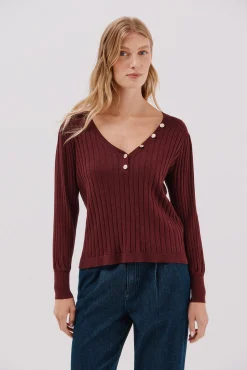 Cortefiel Camisolas-Camisola em bico botões Granada