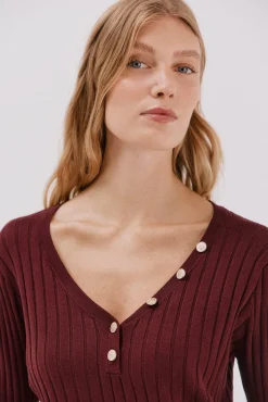 Cortefiel Camisolas-Camisola em bico botões Granada