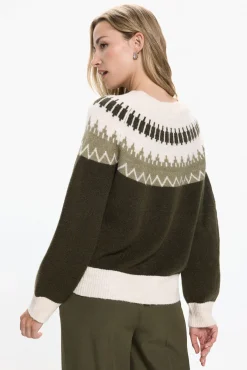 Vero Moda Camisolas-Camisola estampado de manga comprida feminino Verde