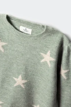 Springfield Kids Malhas-Camisola estrela para menina verde