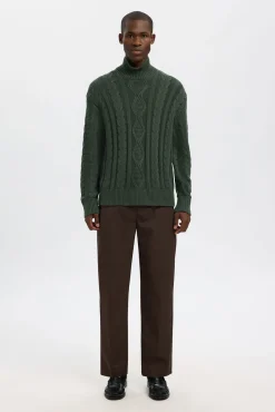 Selected Camisolas-Camisola estruturada 100% algodão orgânico Verde