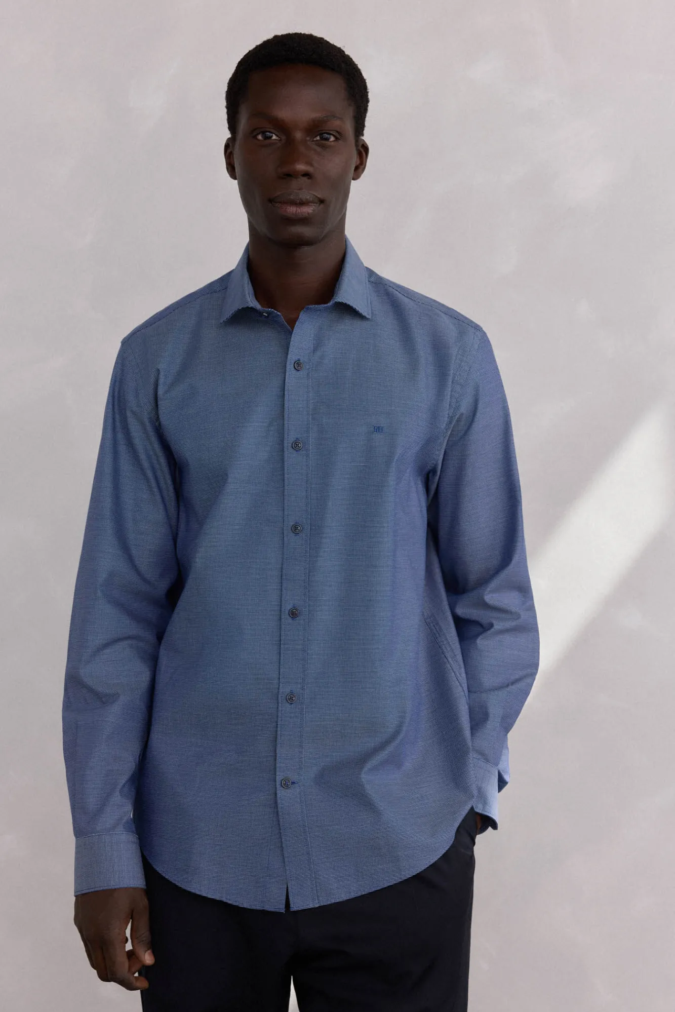 Pedro del Hierro Camisas-Camisola estruturada fácil de passar + modelagem regular anti-odor Azul