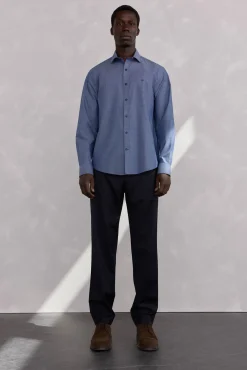 Pedro del Hierro Camisas-Camisola estruturada fácil de passar + modelagem regular anti-odor Azul