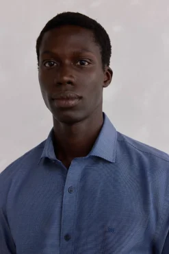 Pedro del Hierro Camisas-Camisola estruturada fácil de passar + modelagem regular anti-odor Azul