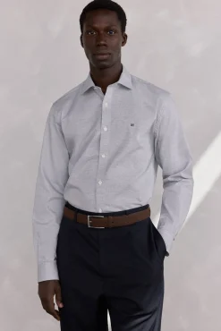 Pedro del Hierro Camisas-Camisola estruturada fácil de passar + modelagem regular anti-odor Cizento