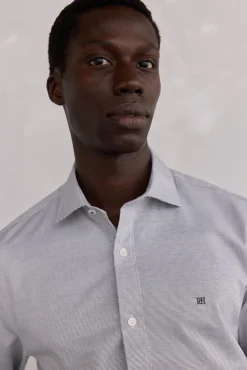 Pedro del Hierro Camisas-Camisola estruturada fácil de passar + modelagem regular anti-odor Cizento