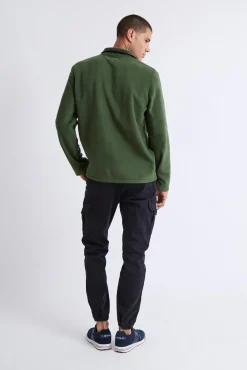 Williot Camisolas-Camisola Fecho-Éclair com polar meia Verde