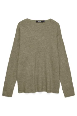 Vero Moda Camisolas-Camisola feminino de malha fina com glitter Verde