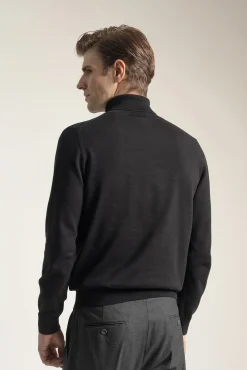 PuroEGO Camisolas-Camisola gola alta algodão Preto