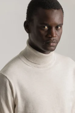 PuroEGO Camisolas-Camisola gola alta algodão Ecru