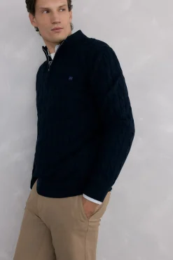 Pedro del Hierro Camisolas-Camisola gola camionista Azul