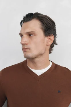 Pedro del Hierro Camisolas-Camisola gola em bico Marrom