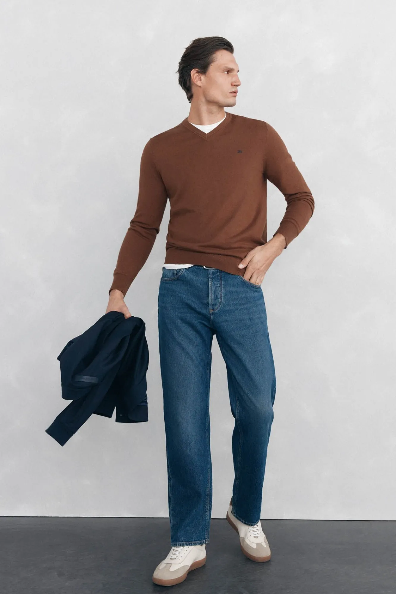 Pedro del Hierro Camisolas-Camisola gola em bico Marrom