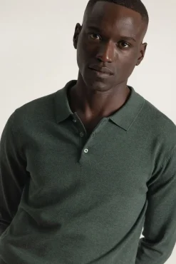 PuroEGO Camisolas-Camisola gola em bico algodão Verde