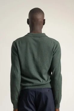 PuroEGO Camisolas-Camisola gola em bico algodão Verde