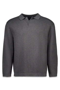 Springfield Camisolas-Camisola gola polo com botões cinzento