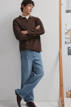 Springfield Camisolas-Camisola gola polo com botões cru